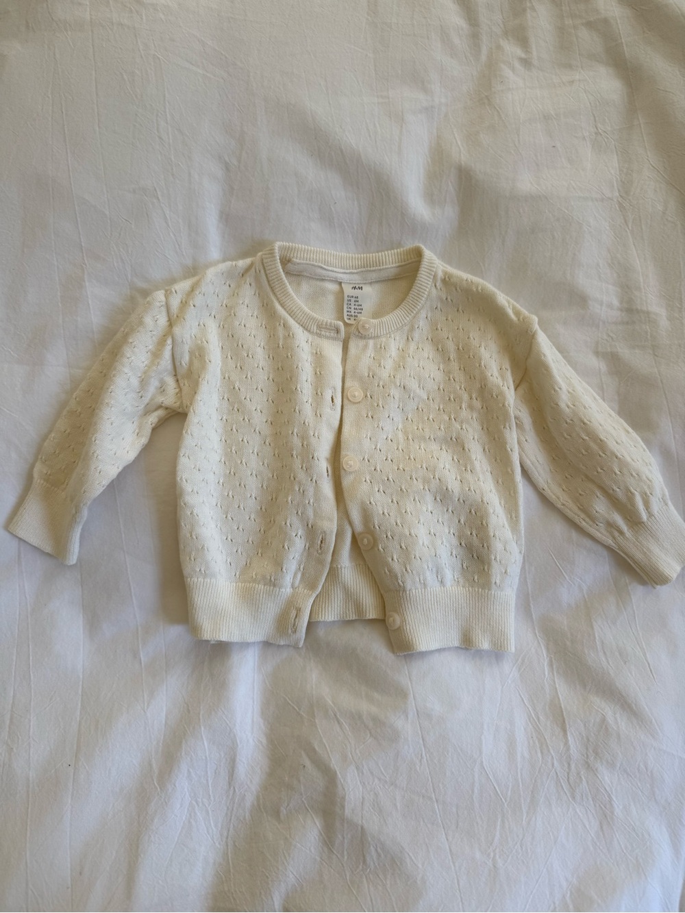 H&M Cream Knit Pointelle Baby Cardigan